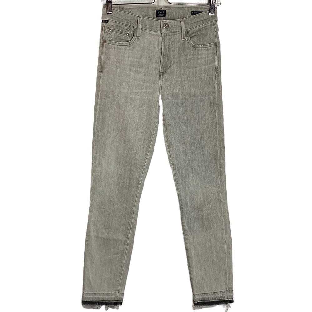 Citizens of Humanity Rocket High Rise Crop Skinny Jeans Sunbaked Gray Stretch 25